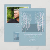 Carte de remerciements funèbre de photo d'arbres (Devant / Derrière)