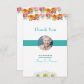 Carte de remerciements funèbre floral (Devant / Derrière)