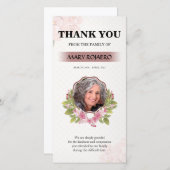 Carte de remerciements funèbre floral (Devant / Derrière)