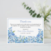 Carte De Remerciements Funérailles à cadre floral bleu (Debout devant)