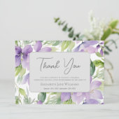 Carte De Remerciements Funérailles Bereavel Floral violet (Debout devant)
