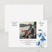 Carte De Remerciements Funérailles botaniques modernes (Devant / Derrière)