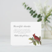 Carte De Remerciements Funérailles cardinales vintages (Debout devant)