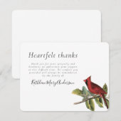 Carte De Remerciements Funérailles cardinales vintages (Devant / Derrière)