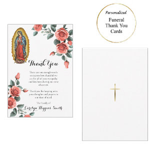 Carte De Remerciements Funérailles catholiques de Notre-Dame de Guadalupe