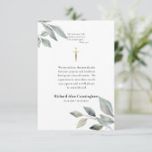 Carte De Remerciements Funérailles chrétiennes catholiques simples (Debout devant)