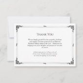 Carte De Remerciements Funérailles chrétiennes orthodoxes en noir et blan (Devant)