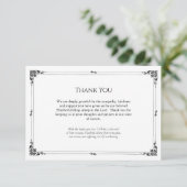 Carte De Remerciements Funérailles chrétiennes orthodoxes en noir et blan (Debout devant)