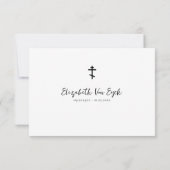 Carte De Remerciements Funérailles chrétiennes orthodoxes en noir et blan (Dos)