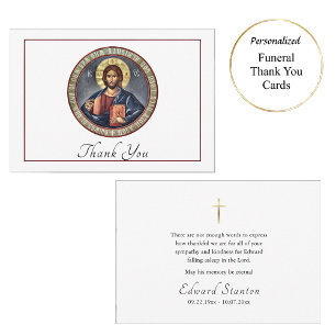 Carte De Remerciements Funérailles chrétiennes orthodoxes simples