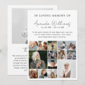 Carte De Remerciements Funérailles commémoratives - 15 Photo Collage (Devant / Derrière)