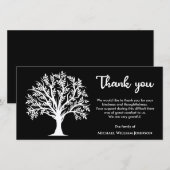 Carte De Remerciements Funérailles commémoratives Arbre de vie Noir et bl (Devant / Derrière)