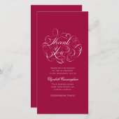 Carte De Remerciements Funérailles commémoratives Classique et Calligraph (Devant / Derrière)