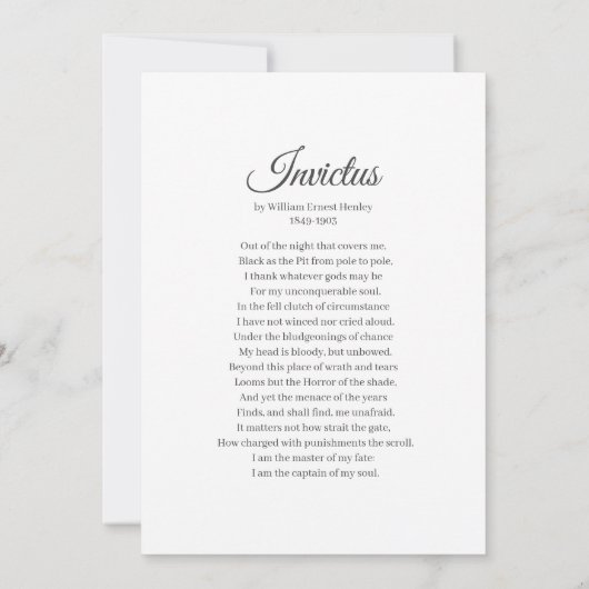 Carte De Remerciements Funérailles commémoratives Classique moderne Poème (Dos)