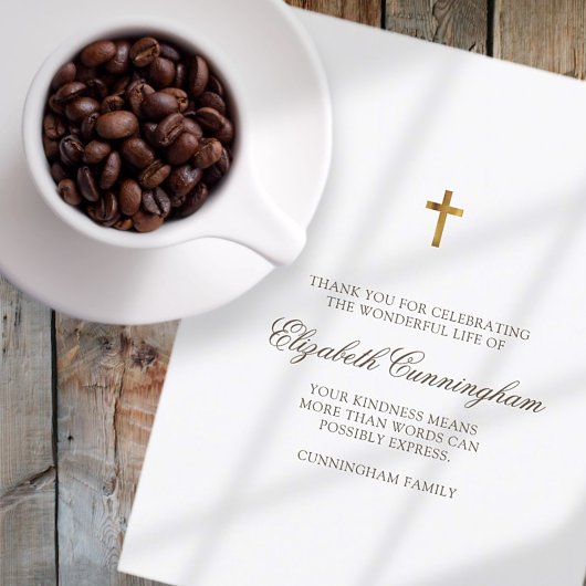 Carte De Remerciements Funérailles commémoratives Croix moderne et simple