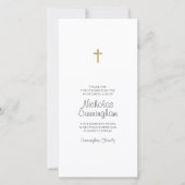 Carte De Remerciements Funérailles commémoratives Croix simple et moderne (Devant)