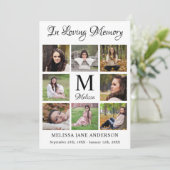 Carte De Remerciements Funérailles commémoratives de collection de photos (Debout devant)