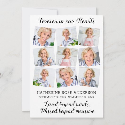 Carte De Remerciements Funérailles commémoratives de conservation de coll (Devant)