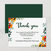 Carte De Remerciements Funérailles commémoratives de l'aquarelle florale  (Devant / Derrière)