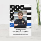 Carte De Remerciements Funérailles commémoratives de police de la ligne b (Devant)