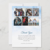 Carte De Remerciements Funérailles commémoratives des nuages bleus modern (Dos)