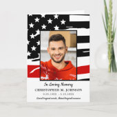 Carte De Remerciements Funérailles commémoratives des pompiers de la lign (Devant)