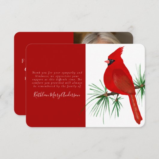 Carte De Remerciements Funérailles commémoratives du Cardinal Photo (Devant / Derrière)
