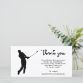 Carte De Remerciements Funérailles commémoratives du joueur de golf noir (Debout devant)