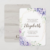 Carte De Remerciements Funérailles commémoratives Hydrangea Floral Géomét (Devant / Derrière)