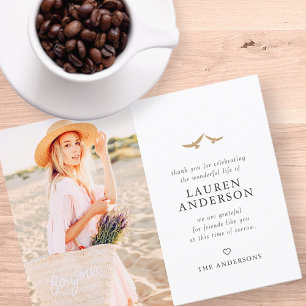 Carte De Remerciements Funérailles commémoratives Moderne Simple Chic Ois