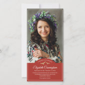 Carte De Remerciements Funérailles commémoratives Monogrammes Oiseaux pho (Devant)