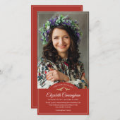 Carte De Remerciements Funérailles commémoratives Monogrammes Oiseaux pho (Devant / Derrière)