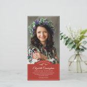 Carte De Remerciements Funérailles commémoratives Monogrammes Oiseaux pho (Debout devant)