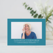 Carte De Remerciements Funérailles commémoratives pour elle| Photo modern (Debout devant)