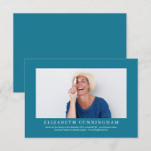 Carte De Remerciements Funérailles commémoratives pour elle| Photo modern (Devant / Derrière)