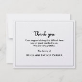 Carte De Remerciements Funérailles commémoratives pour la pêche permanent (Dos)