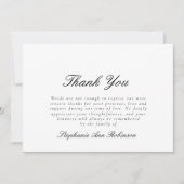 Carte De Remerciements Funérailles de Bereavement Moderne Simple (Devant)