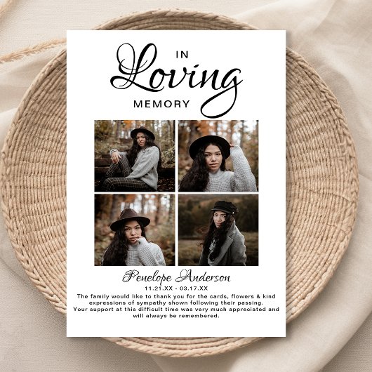 Carte De Remerciements Funérailles de collection de photos moderne 4