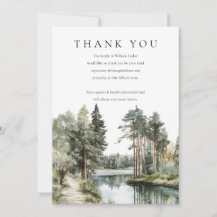 Carte De Remerciements Funérailles de deuil au lac de la forêt