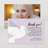 Carte De Remerciements Funérailles de la colombe 3,5 po x 5 po (Devant / Derrière)