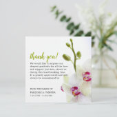 Carte De Remerciements Funérailles de la Fleur d'Orchidée blanche (Debout devant)