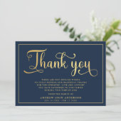 Carte De Remerciements Funérailles de la marine et de la calligraphie d'o (Debout devant)