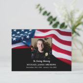 Carte De Remerciements Funérailles de la police du drapeau américain du m (Debout devant)