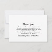 Carte De Remerciements Funérailles de la police du drapeau américain du m (Dos)