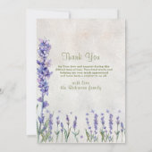 Carte De Remerciements Funérailles de lavande célébrant l'Invitation de m (Dos)