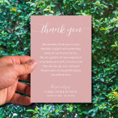 Carte De Remerciements Funérailles de script élégant