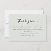 Carte De Remerciements Funérailles de script simple (Devant)