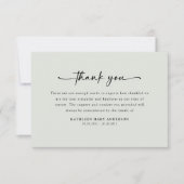 Carte De Remerciements Funérailles de script simple (Devant)