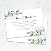 Carte De Remerciements Funérailles de Sympathy Eucalyptus