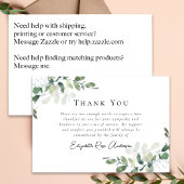 Carte De Remerciements Funérailles de Sympathy Eucalyptus